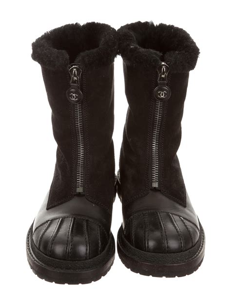 chanel winter boots sale|Chanel leather boot with heel.